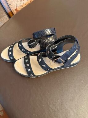 Anne Klein Black Studded Ankle-Strap Sandals for Kids